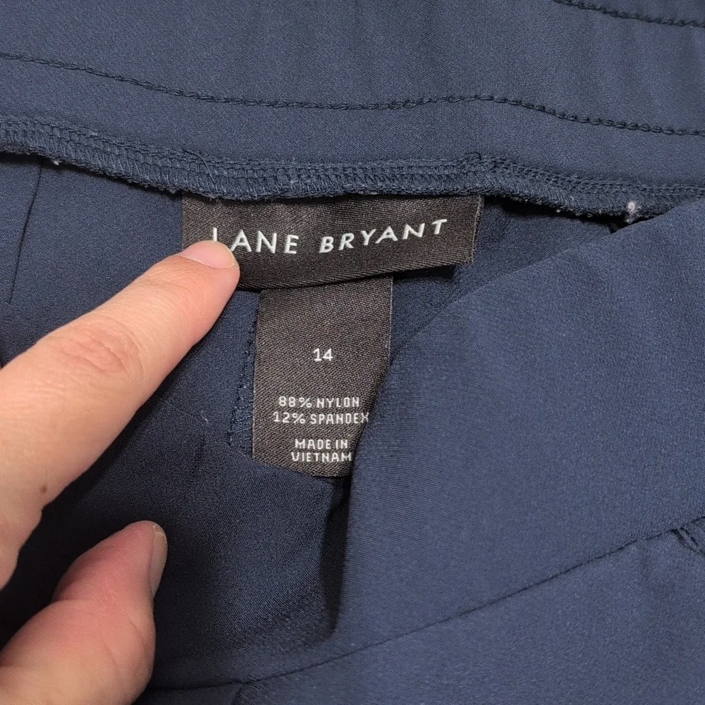 Lane Bryant Nylon Blend Wear Everywhere Straight Leg Pants Side Zip Pockets 14 - Picture 5 of 13